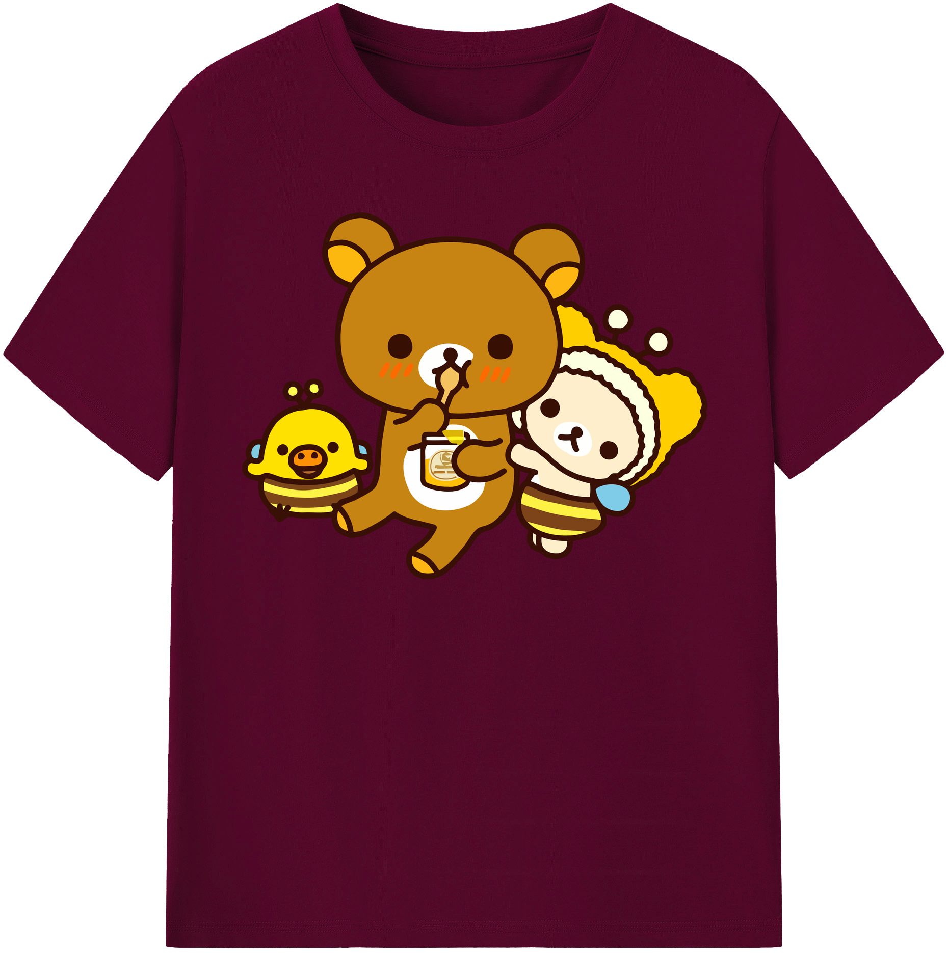 （画像用） リラックマ リラックマ キイロイトリ Rilakkuma Korilakkuma Kiiroitori レディースカジュアルプリントTシャツ（綿100％）